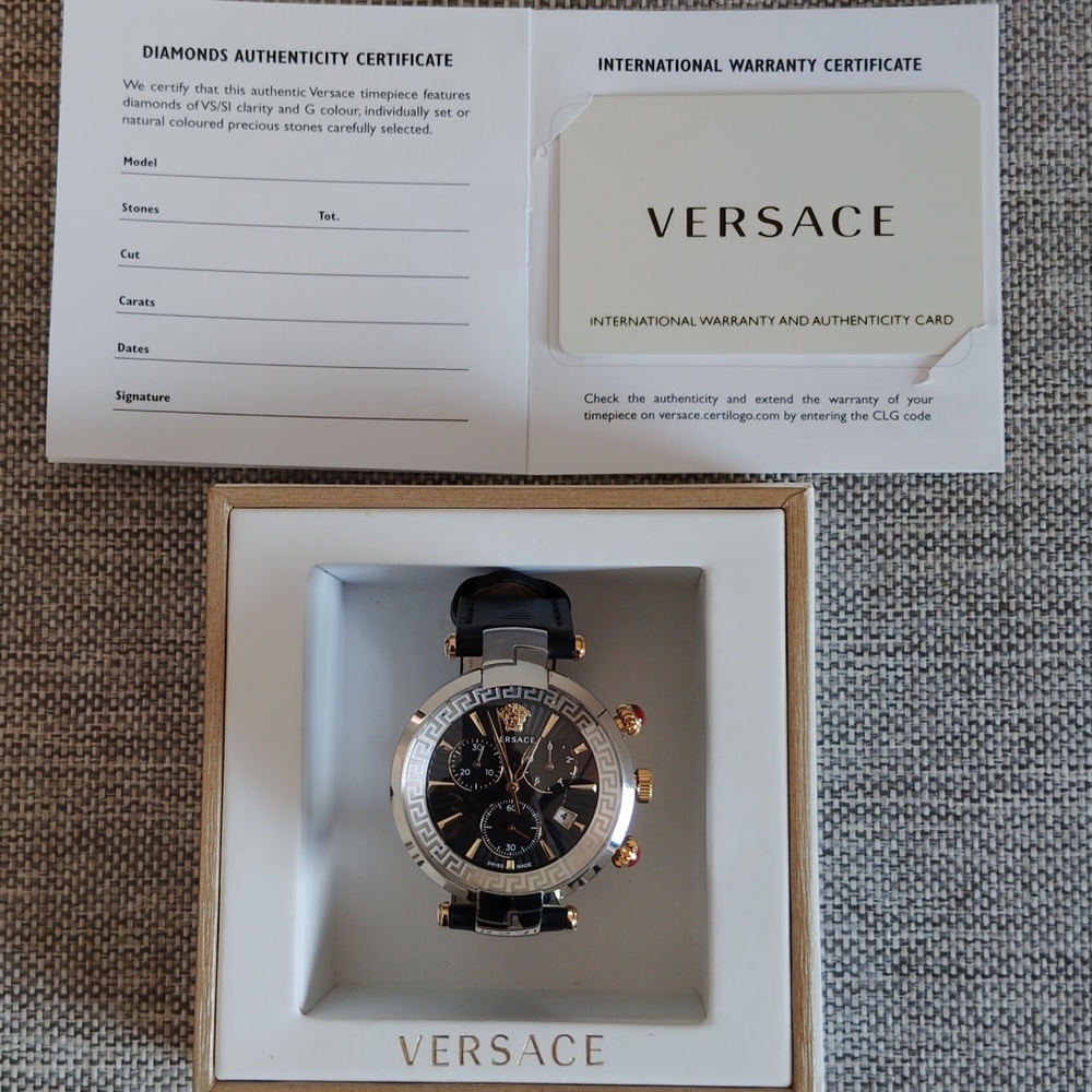 Versace Black and Gold Watch